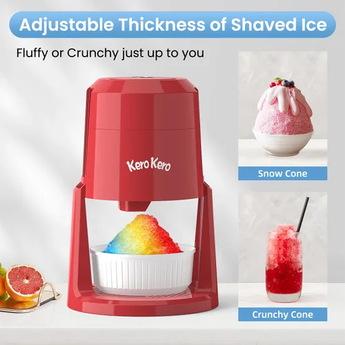Miniatura 5 de Máquina de hielo afeitado profesional: RX03 Máquina eléctrica de cono de nieve y máquina ICEE para el hogar, potencia de 60 W, voltaje universal