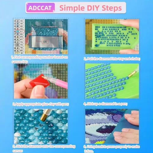 Miniatura 6 de Diamond Art Kits for Adults, 5D DIY Fantasy Flower Diamond Painting Kits, Cross Stitch Diamond Painting for Beginners, Diamond Painting Accessories