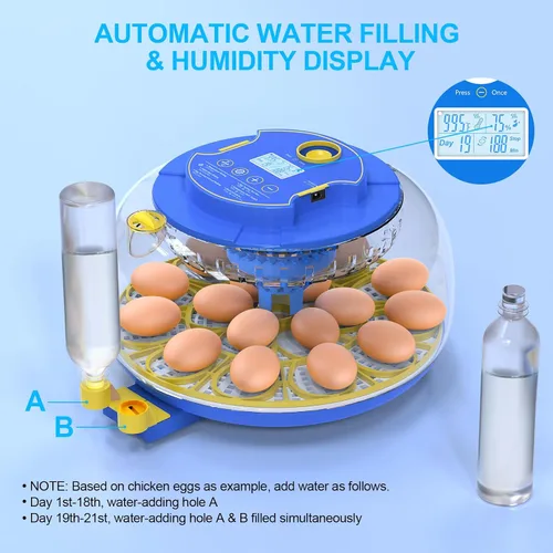 Miniatura 3 de 18 incubadoras de huevos para incubar huevos con control de temperatura, incubadora de huevos con giro automático de huevos y pantalla de humedad