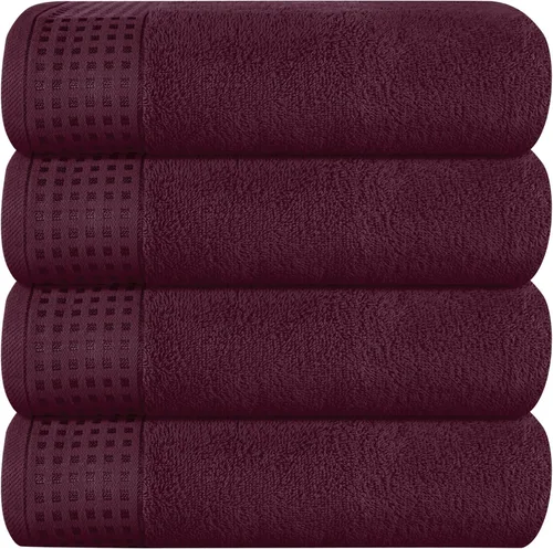 Miniatura 101 de GLAMBURG Juego de 2 toallas de baño de gran tamaño 100% algodón, 28 x 55 pulgadas, ultra suaves, altamente absorbentes, compactas, de secado rápido