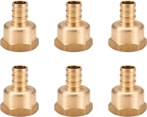 Miniatura 11 de (5 unidades) Adaptador de rosca NPT hembra de 3/4 pulgadas PEX x 3/4 pulgadas F1807, conector de engarce de latón LF para tubería PEX-b