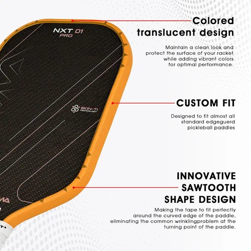Miniatura 104 de PICKLETECH Cinta de protección de pala de pickleball – Protector de borde de cabeza de paleta – Cinta de protección de borde de raqueta ajuste gris