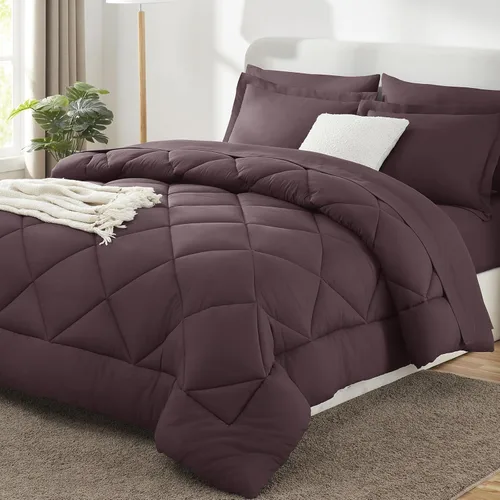Miniatura 31 de CozyLux - Juego de edredón en una bolsa, para dormitorio universitario, todas las estaciones, edredón, sábanas y fundas para almohada y decorativas