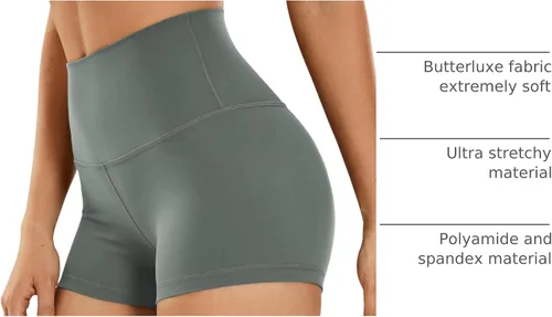 Miniatura 43 de CRZ YOGA Butterluxe - Pantalones cortos de ciclismo de cintura alta para mujer, 2.5 pulgadas, yoga, entrenamiento, elastano, correr, voleibol