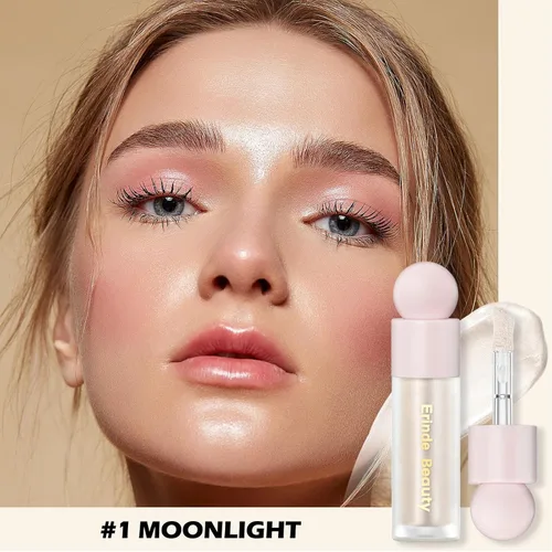 Miniatura 3 de Erinde Iluminador líquido, Barra bronceadora facial, Acabado natural brillante, Crema iluminadora sedosa y ligera de mezcla fácil, Sin crueldad, 01#