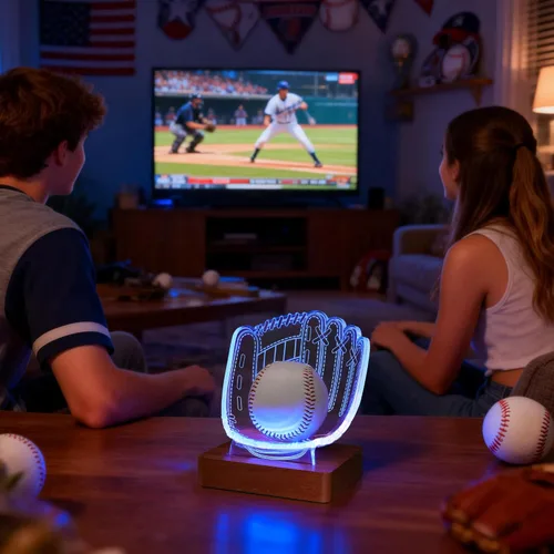 Miniatura 6 de CoolGift Mart Soporte de exhibición de guantes de béisbol con luz