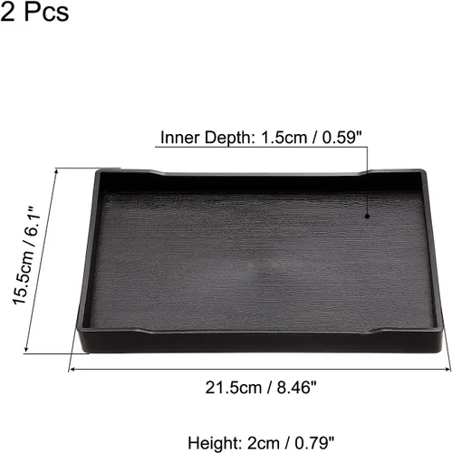 Miniatura 2 de PATIKIL Bandeja de comida rápida de 8 x 6, paquete de 2 bandejas rectangulares reutilizables reciclables multiusos para restaurante, cocina en casa