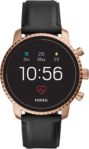 Fossil Reloj inteligente Gen 4 Explorist HR con pantalla táctil de acero inoxidable para hombre con notificaciones de frecuencia cardíaca, GPS, NFC