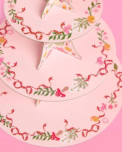 Miniatura 6 de xo, Fetti Garden Fairy Cupcake Tower, 3 niveles Decoraciones de fiesta de mariposa para niños, fiesta de té, cumpleaños, bosque de bosques, país