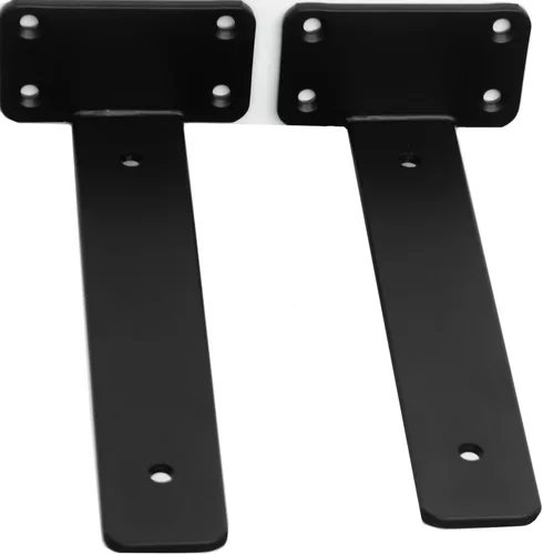 Miniatura 13 de Paquete de 2 - Soportes de estante en L ocultos negros de 4 pulgadas (1/5 pulgada de grosor) Soportes de estante flotante de hierro Soportes