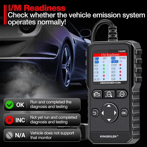 Miniatura 3 de KINGBOLEN YA200 - Escáner OBD2, Lector de Código OBD2 para Auto, Luz de Comprobación del Motor, Escáner de Auto OBDII con Funciones Completas