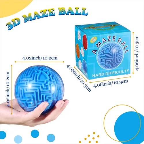 Miniatura 3 de Sratte Maze Ball 3D Maze Game Puzzle Toy Gifts Gravity Brain Teasers Ball para niños, adolescentes y adultos, desafío difícil (clásico)