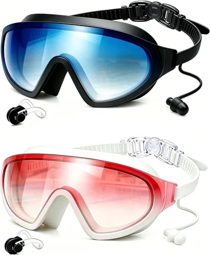 Miniatura 9 de Swim Goggles 2 Pack, Anti Fog&UV Rimless Wide View Gradient Swimming Goggles for Adult, No Leak for Men Women Beach