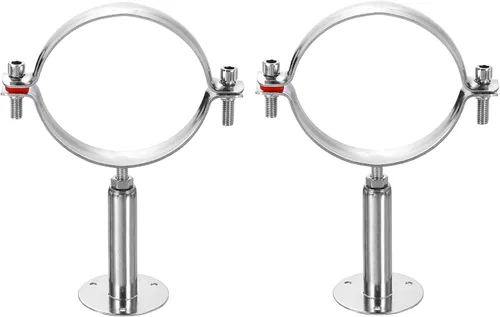 Miniatura 15 de HARFINGTON 2 piezas de montaje en pared de montaje en techo de acero inoxidable 304 abrazadera de soporte de tubo ajustable para tubo OD 1"-1.1