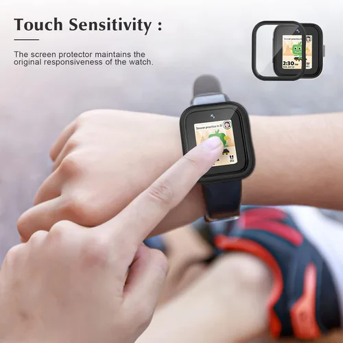 Miniatura 4 de Paquete de 2 fundas compatibles con T-Mobile SyncUp Kids Watch, carcasa rígida de policarbonato con vidrio templado para accesorios de reloj SyncUp