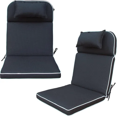 Miniatura 7 de Cojines de repuesto para sillas de respaldo alto para patio al aire libre, cojines para silla Adirondack con respaldo, juego de 2, olefina verde