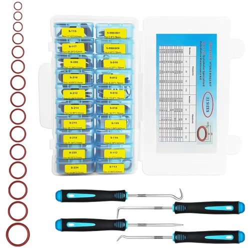 Kit de 300 juntas tóricas FKM Viton, 22 tamaños SAE AS568 FKM Juego de juntas tóricas para sistemas de fluidos automáticos, surtido Viton resistente