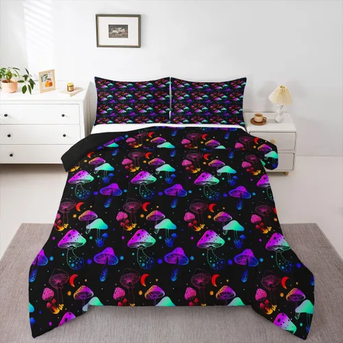 Miniatura 11 de Juego de edredón de Halloween, ropa de cama individual con diseño de calabaza y gato para niñas y niños, juego de ropa de cama de poción mágica