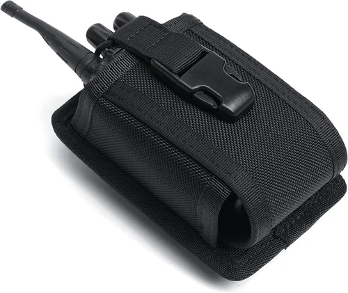 TACNEX Funda de radio universal de dos vías, soporte de radio, bolsa para walkie talkies, funda táctica de nailon con correa Molle, clip de cinturón