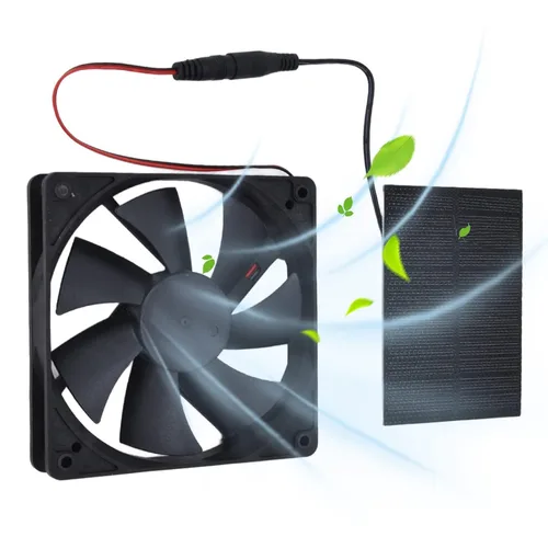 Miniatura 9 de Kit de ventilador de panel solar de 100 W, ventilador de escape doble de 12 V, kit de ventilador solar para casa de perro, invernadero, RV