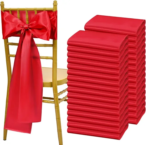 Miniatura 16 de Showgeous 60 cintas decorativas de satén negro para silla, lazos para decoración de banquetes, fiestas, baby shower, eventos (7 x 108 pulgadas)