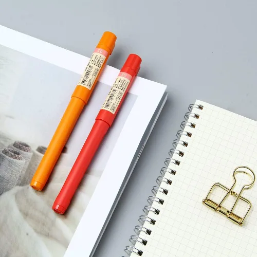 Miniatura 6 de Bolígrafos naranjas, escritura suave de 0.5 punta extra fina, bolígrafo de tinta de gel negro para suministros de oficina y escuela, paquete de 10