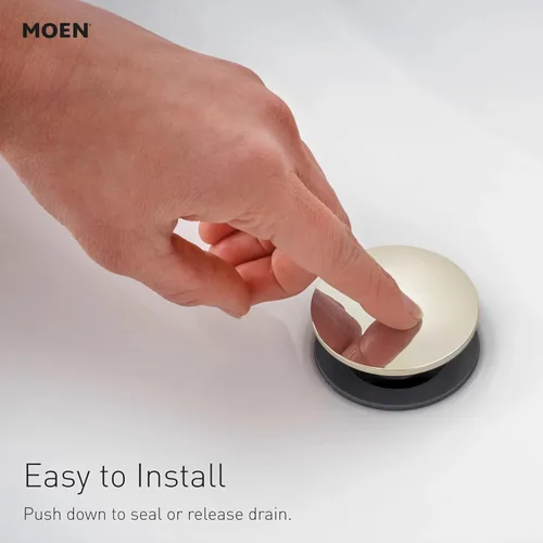 Miniatura 3 de Moen Meena Oro Bronceado - Grifo de fregadero de baño moderno de un solo agujero con una manija, placa de cubierta opcional y montaje de desagüe