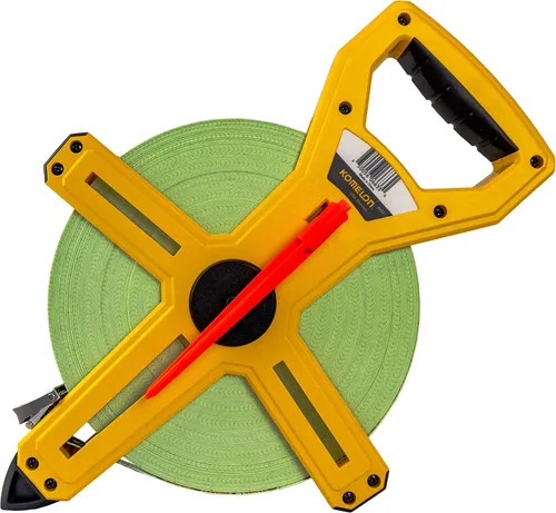 Miniatura 4 de Komelon 8811 - Cinta métrica de carrete abierto de retroceso rápido con hoja de fibra de vidrio recubierta de nylon doble, 100 pies por 1/2 pulgada