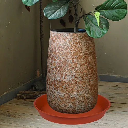 Miniatura 4 de Paquete de 4 de 18 platillos para plantas de 19 pulgadas, platillo profundo y resistente de plástico de 18" de diámetro redondo, bandeja