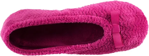 Miniatura 2 de Isotoner - Pantuflas de microfibra con patrón de chevrón para mujer con suela de ante y absorción de humedad para mayor comodidad
