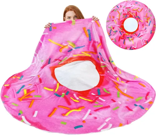 Miniatura 10 de Hommtina Manta de pizza de doble cara, manta gigante de tortilla, regalos divertidos para adultos, adolescentes y niños (60 pulgadas)
