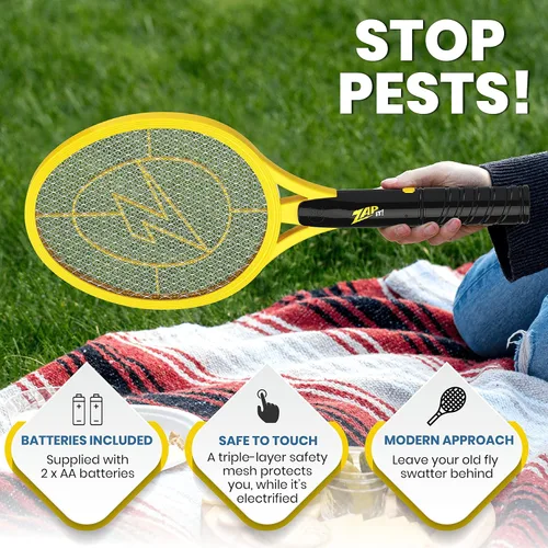 Miniatura 8 de Zap It Bug Zapper - Raqueta de exterminador de insectos con batería (2 pilas AA incluidas), 3500 voltios, paquete de 2