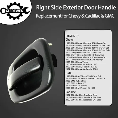 Miniatura 2 de Manija de puerta exterior sin llave, compatible con Chevy Silverado Suburban Tahoe Avalanche 1999-2007, GMC Sierra Yukon, Cadillac Escalade, lado