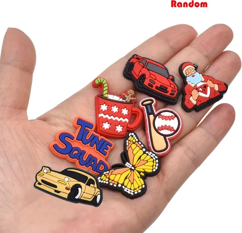 Miniatura 6 de Dijes para zapatos, lote de 25, 40, 80, 100, 120, 160, 200, 450 unidades, dijes de hebilla de clip de PVC al azar, diferentes para decoración