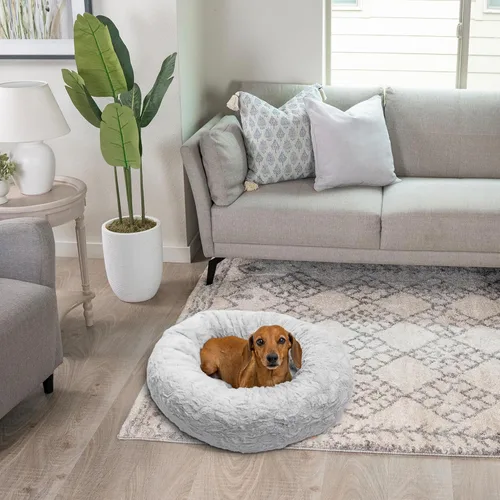 Miniatura 7 de Best Friends by Sheri - The Original Calming Donut - Cama calmante en forma de dona para perros y gatos - Pelo corto, gris, S, 23 x 23 pulgadas Gris