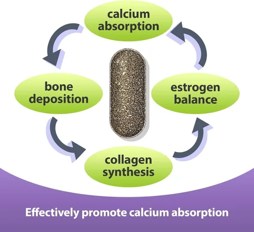 Miniatura 3 de EuBone Suplemento para la salud ósea con calcio y magnesio, vitamina D3 K2 que apoya la densidad y la fuerza ósea, a base de plantas, sin gluten