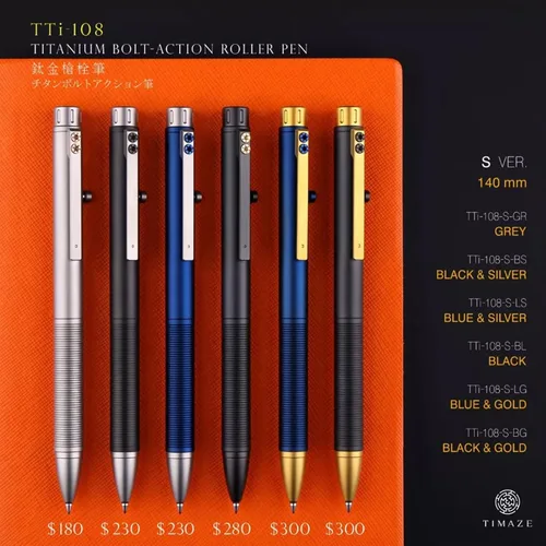 Miniatura 2 de WANERSEN Rotulador de titanio con punta de perno y vidrio de tungsteno, 5.5 pulgadas, negro-dorado