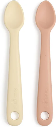 Miniatura 10 de Smack Fun - Cucharas de silicona para bebés Paquete de 2 (Cambridge Blue/Shifting Sand)