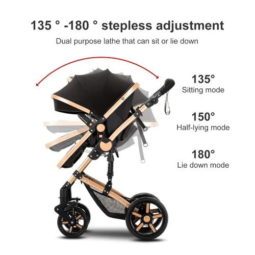 Miniatura 8 de Cochecito de bebé 2 en 1, cochecito convertible, cochecito de bebé estándar reversible, cochecito de bebé portátil, carriola para bebé, silla de 2