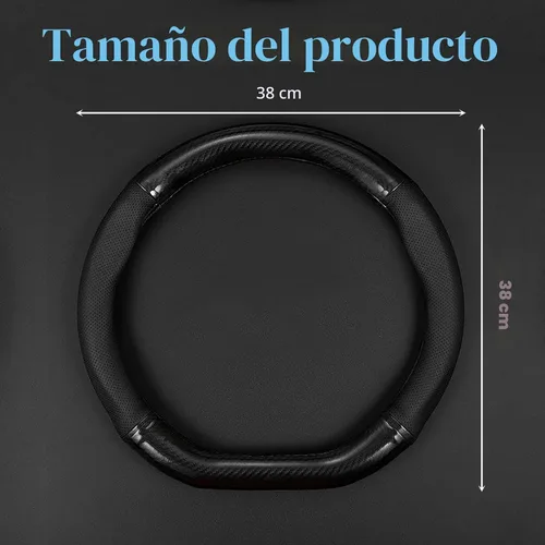 Miniatura 2 de gunhunt 1 PC Funda de Volante de Coche Transpirable, Protector de Volante de Fibra de Carbono Antideslizante, Funda de Volante Resistente al
