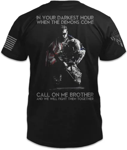 Miniatura 2 de Camiseta con texto en tu hora más oscura, camiseta patriótica tributo Camisa de apoyo veterano del orgullo americano Ropa militar 100% algodón