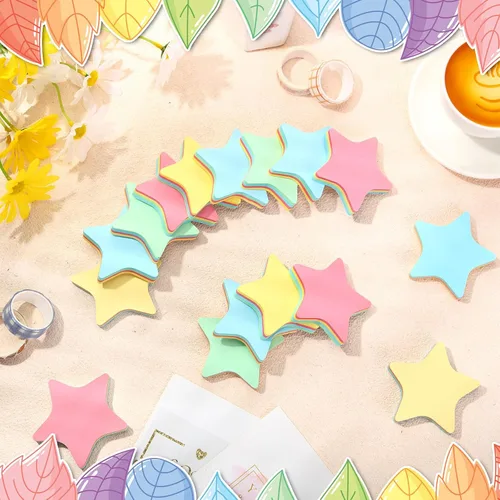 Miniatura 3 de Gersoniel Paquete de 60 notas adhesivas en forma de estrella de 3 x 3 pulgadas, almohadillas autoadhesivas fáciles de publicar para el hogar