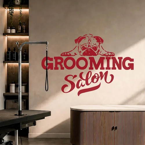 Vinilo Adhesivo de pared Purity Dog Pet Grooming Salon House Animals Pegatinas Mural Decoración grande (g2413) negro