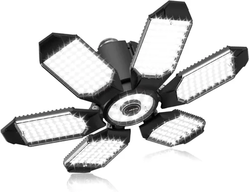 Miniatura 7 de Adiding Luz LED de garaje con 6 paneles deformables para sótano, paquete de 6, se atornilla en casquillo de bombilla E26 E27, súper brillante
