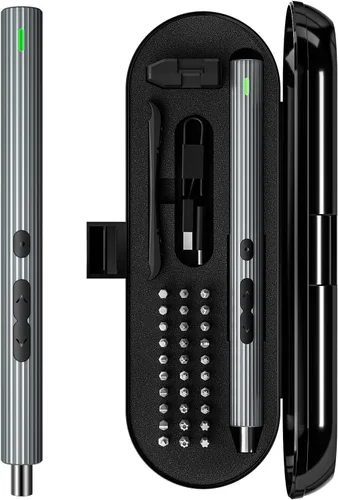Kingsdun Mini destornillador eléctrico, 36 en 1 juego de destornilladores eléctricos de precisión inalámbrica con 30 puntas magnéticas, kit de