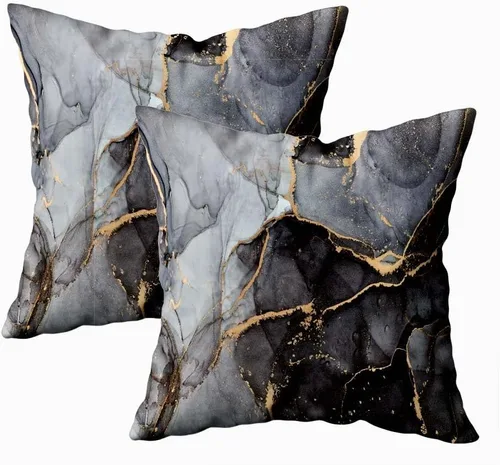 Miniatura 15 de Fundas de almohada decorativas de 16 x 16 pulgadas, patrón blanco y negro de tablero de ajedrez para sofá, fundas de cojín de granja para decoración