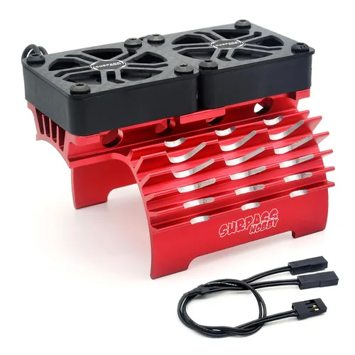 Ventiladores de refrigeración RC de 16000 RPM, ventiladores de refrigeración de motor de coche dual de 1.575 in con disipador de calor de metal para