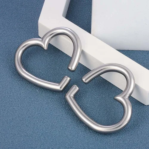 Miniatura 6 de LADEMAYH 2 piezas pesas para orejas estiradas, joyería corporal, ajuste mínimo de calibre 6g a 1 pulgada con estilo de corazón, aro, pájaro de acero