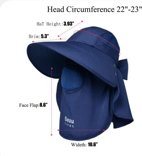 Miniatura 6 de KORADI Sombreros de pesca solar para mujer, ala ancha, protección UV, plegable, sombrero de verano con solapa desmontable