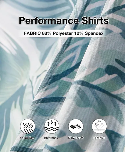 Miniatura 5 de ELETOP Polo de golf para hombre, manga corta, absorbe la humedad, polos tropicales hawaianos, camisas de golf de rendimiento para hombre, ajuste seco